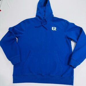 DISTRICT Fleece-lined Hoodie, Royal Blue, M, w/Logo, EUC